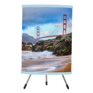 Golden Gate Bridge at sunset Tripod Lamp