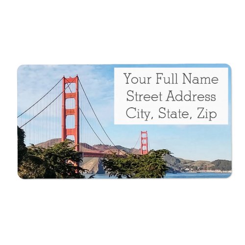 Golden Gate Bridge California CA Label