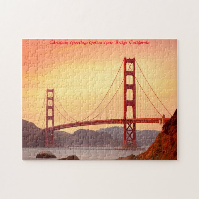 Golden Gate Bridge California. Christmas Greetings Jigsaw Puzzle (Horizontal)