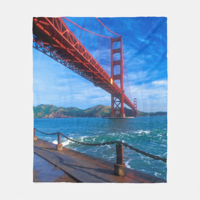 Golden Gate Bridge, California Fleece Blanket (Front)