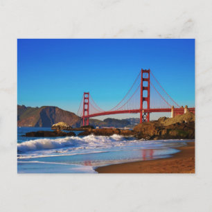 Golden Gate Bridge close up from Baker Beach Postcard