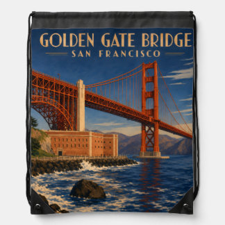 Golden Gate Bridge drawstring bag