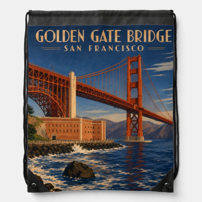 Golden Gate Bridge drawstring bag (Front)