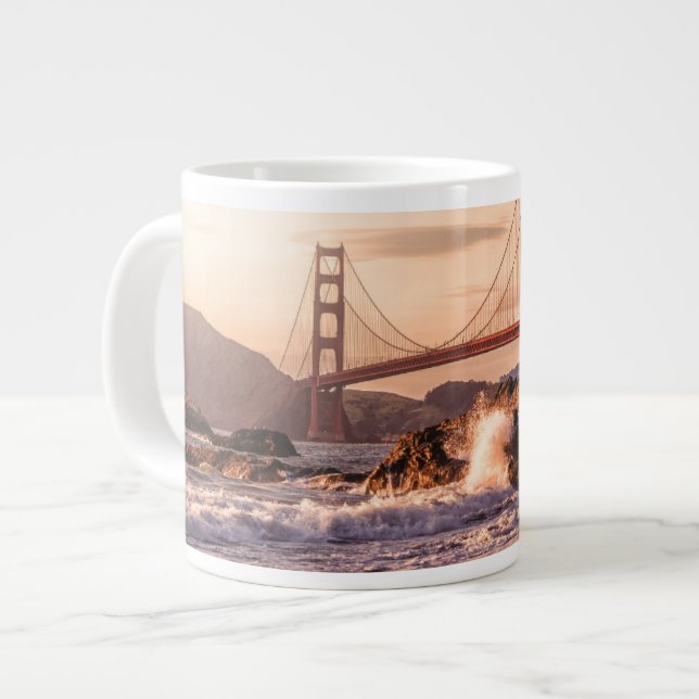 Golden Gate Bridge from Baker Beach Giant Coffee Mug (Front Left)