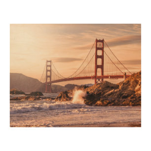 Golden Gate Bridge from Baker Beach Wood Wall Art