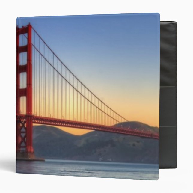 Golden Gate Bridge from San Francisco bay trail. 3 Ring Binder (Front/Inside)