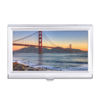 Golden Gate Bridge from San Francisco bay trail. Business Card Holder