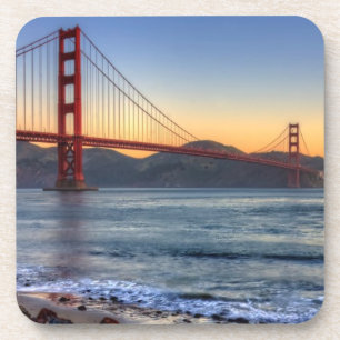 Golden Gate Bridge from San Francisco bay trail. Drink Coaster
