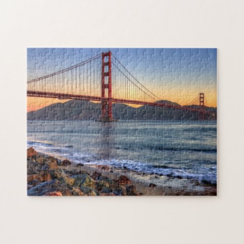 Golden Gate Bridge from San Francisco bay trail Jigsaw Puzzle
