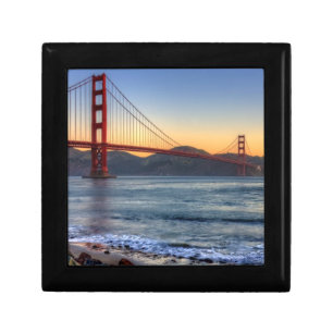 Golden Gate Bridge from San Francisco bay trail. Keepsake Box