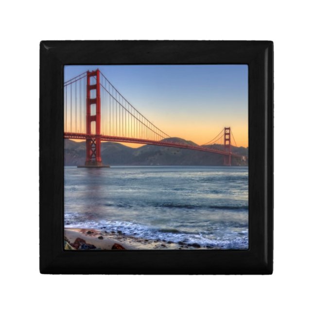 Golden Gate Bridge from San Francisco bay trail. Keepsake Box (Front)