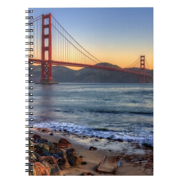 Golden Gate Bridge from San Francisco bay trail. Notebook (Front)