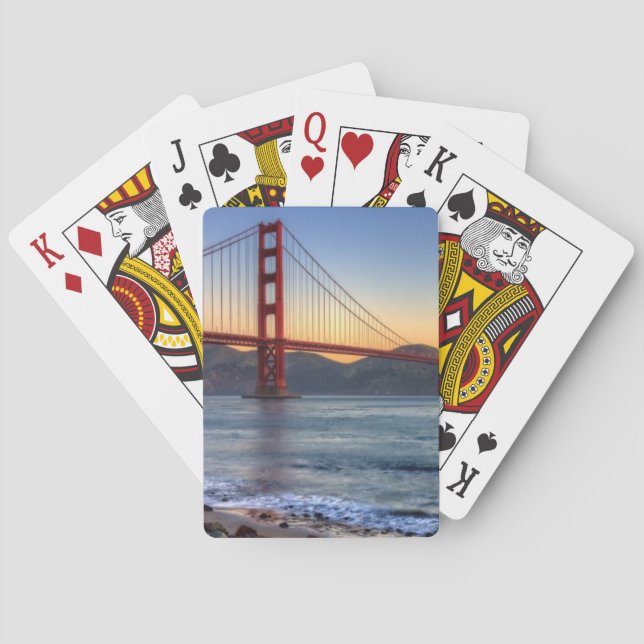 Golden Gate Bridge from San Francisco bay trail. Poker Cards (Back)