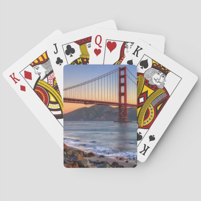 Golden Gate Bridge from San Francisco bay trail. Poker Cards (Back)