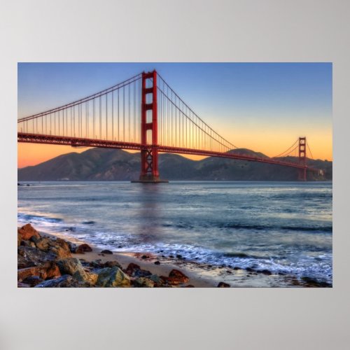 Golden Gate Bridge from San Francisco bay trail Poster