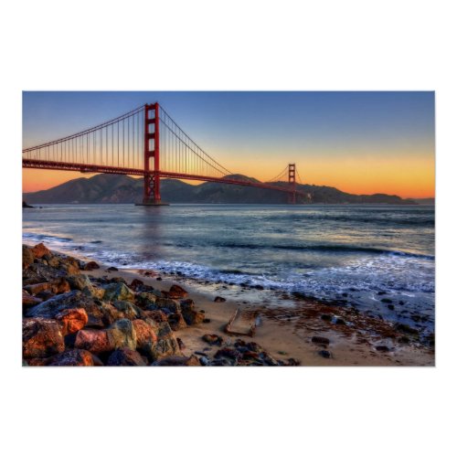 Golden Gate Bridge from San Francisco bay trail Poster