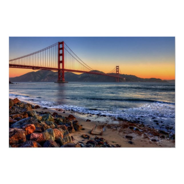 Golden Gate Bridge from San Francisco bay trail. Poster (Front)