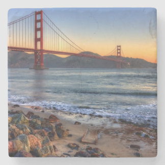 Golden Gate Bridge from San Francisco bay trail. Stone Coaster
