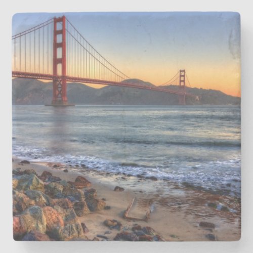 Golden Gate Bridge from San Francisco bay trail Stone Coaster