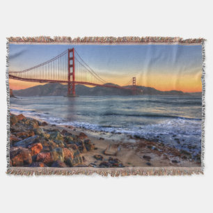 Golden Gate Bridge from San Francisco bay trail. Throw Blanket