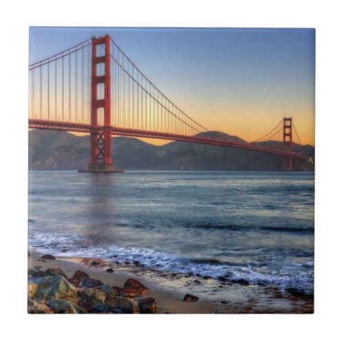 Golden Gate Bridge from San Francisco bay trail Tile