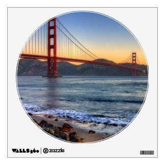 Golden Gate Bridge from San Francisco bay trail. Wall Decal