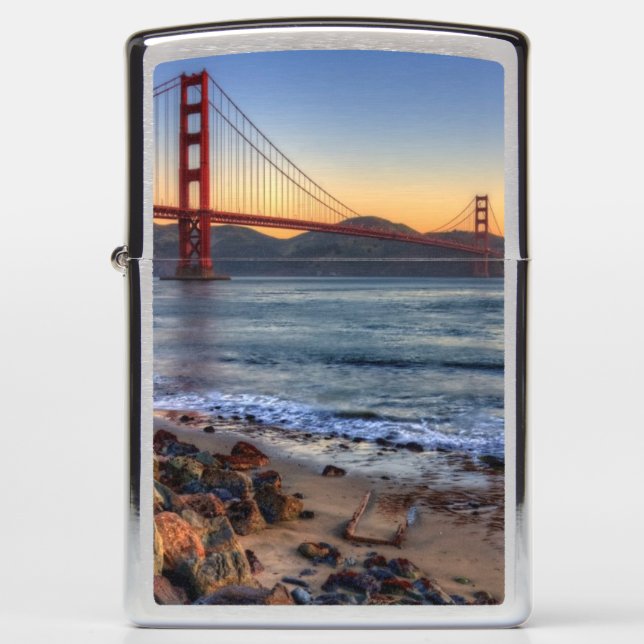 Golden Gate Bridge from San Francisco bay trail. Zippo Lighter (Front)