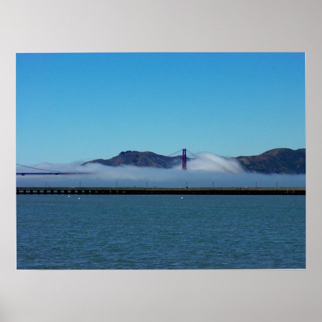 Golden Gate Bridge in Fog, San Francisco Poster (Front)