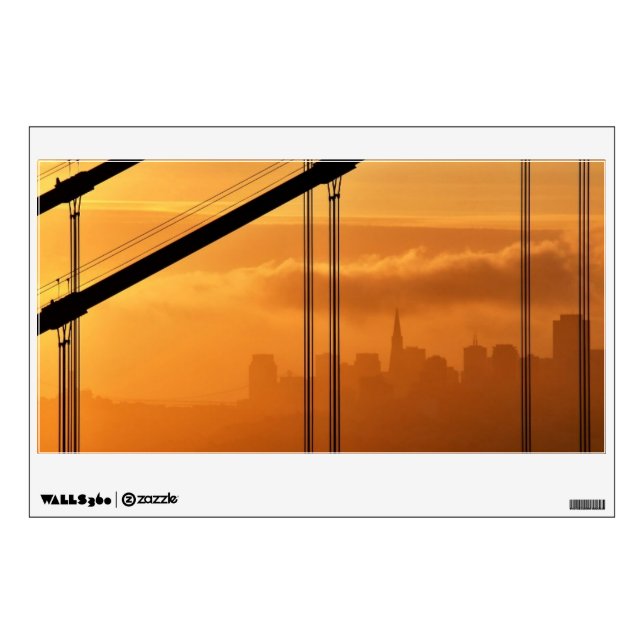Golden Gate Bridge in front of the San Francisco Wall Decal (Front)