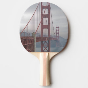 Golden gate bridge in mist. ping pong paddle