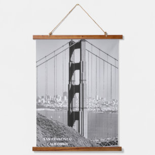 Golden Gate Bridge in Monochrome  Hanging Tapestry
