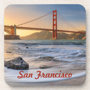 Golden Gate Bridge in San Francisco at sunset Beverage Coaster