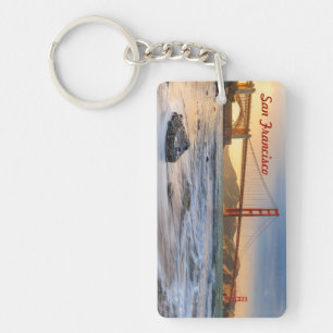 Golden Gate Bridge in San Francisco at sunset Keychain