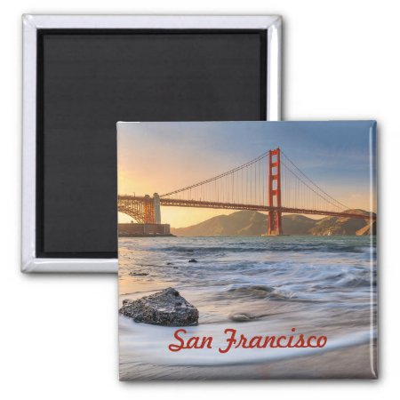 Golden Gate Bridge In San Francisco At Sunset Magnet