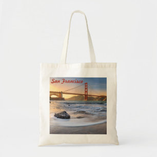 Golden Gate Bridge in San Francisco at sunset Tote Bag