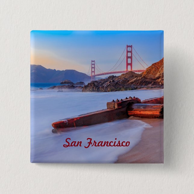 Golden Gate Bridge in San Francisco, Baker Beach Button (Front)