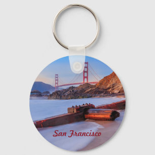 Golden Gate Bridge in San Francisco, Baker Beach Keychain