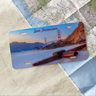 Golden Gate Bridge in San Francisco, Baker Beach License Plate