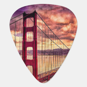 Golden Gate Bridge in San Francisco, California. Guitar Pick