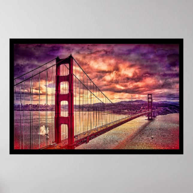 Golden Gate Bridge in San Francisco, California. Poster (Front)