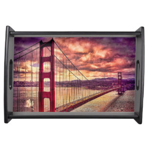 Golden Gate Bridge in San Francisco, California. Serving Tray