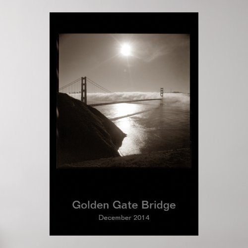 Golden Gate Bridge in the Fog 3 Poster