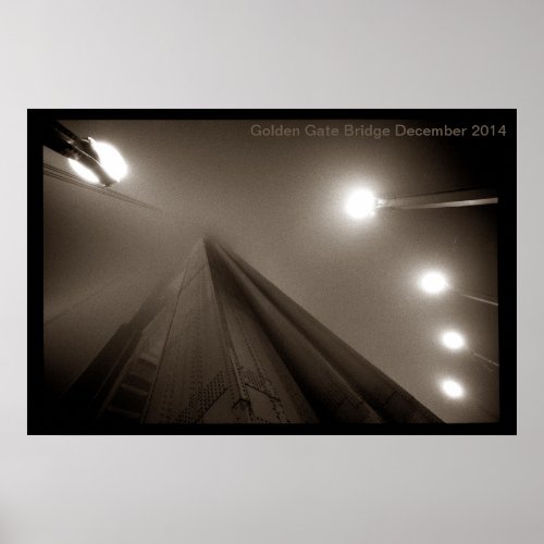 Golden Gate Bridge in the Fog 5 Poster