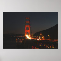 Golden Gate Bridge in the night Poster