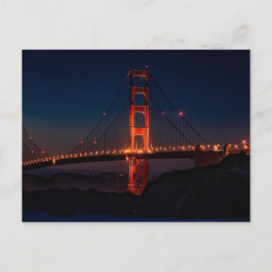Golden Gate Bridge Night Sky Postcard