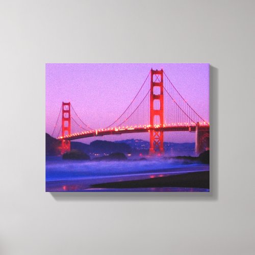 Golden Gate Bridge on Baker Beach at Sundown Canvas Print