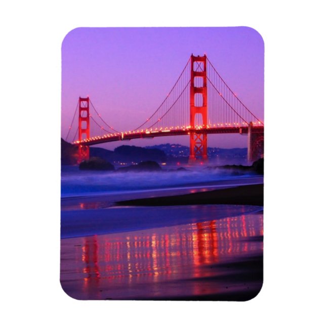 Golden Gate Bridge on Baker Beach at Sundown Magnet (Vertical)