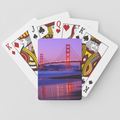 Golden Gate Bridge on Baker Beach at Sundown Poker Cards