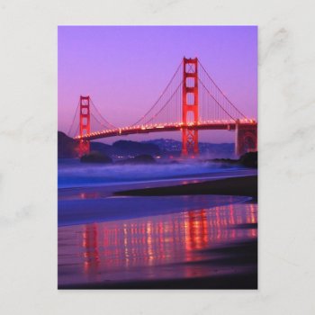 Golden Gate Bridge On Baker Beach At Sundown Postcard by iconicsanfrancisco at Zazzle