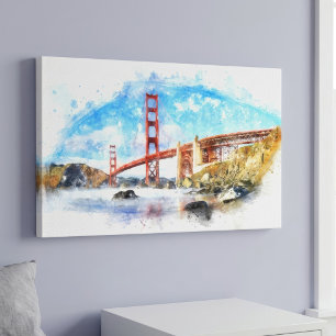 Golden Gate Bridge Pastel in San Francisco Canvas Print